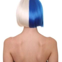 FLAGWIGS Panama Flag Sport Party Bob Wig | National Pride Red White Blue Wig | Premium Breathable Capless Cap Women's