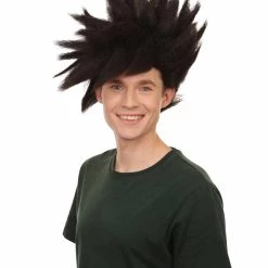 Adult Men's Medium Length Spiked Halloween Cosplay Anime Villain Blueflame Costume Wig, Synthetic Soft Fiber Hair, Perfect For Your Next Convention And Group Crossplay! | HPO