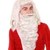 HPO Men's Mens Father Xmas Santa Claus Wig And Beard Set | White Merry Christmas Santa Wig | Premium Breathable Capless Cap