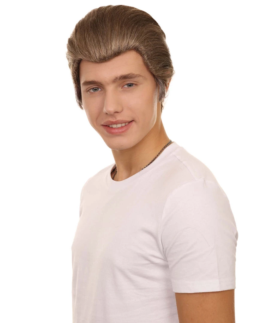 Adult Men's 9" Inch Short Length Straight Halloween Cosplay Hero Of America Costume Grey Wig, Synthetic Soft Fiber Hair | HPO