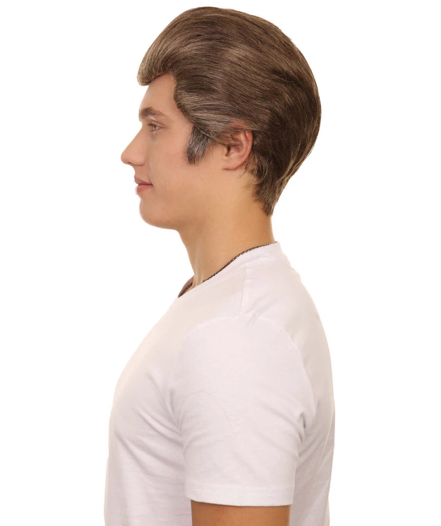 Adult Men's 9" Inch Short Length Straight Halloween Cosplay Hero Of America Costume Grey Wig, Synthetic Soft Fiber Hair | HPO