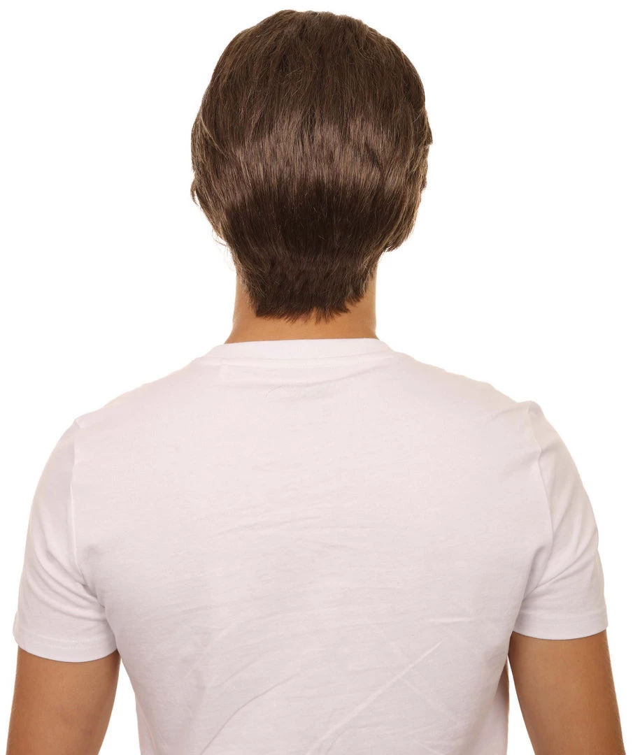 Adult Men's 9" Inch Short Length Straight Halloween Cosplay Hero Of America Costume Grey Wig, Synthetic Soft Fiber Hair | HPO