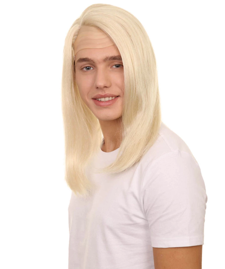 HPO Petty Dark Wizard Dad | Slick Side Parted White Hair With Fake Forehead | Premium Halloween Wig