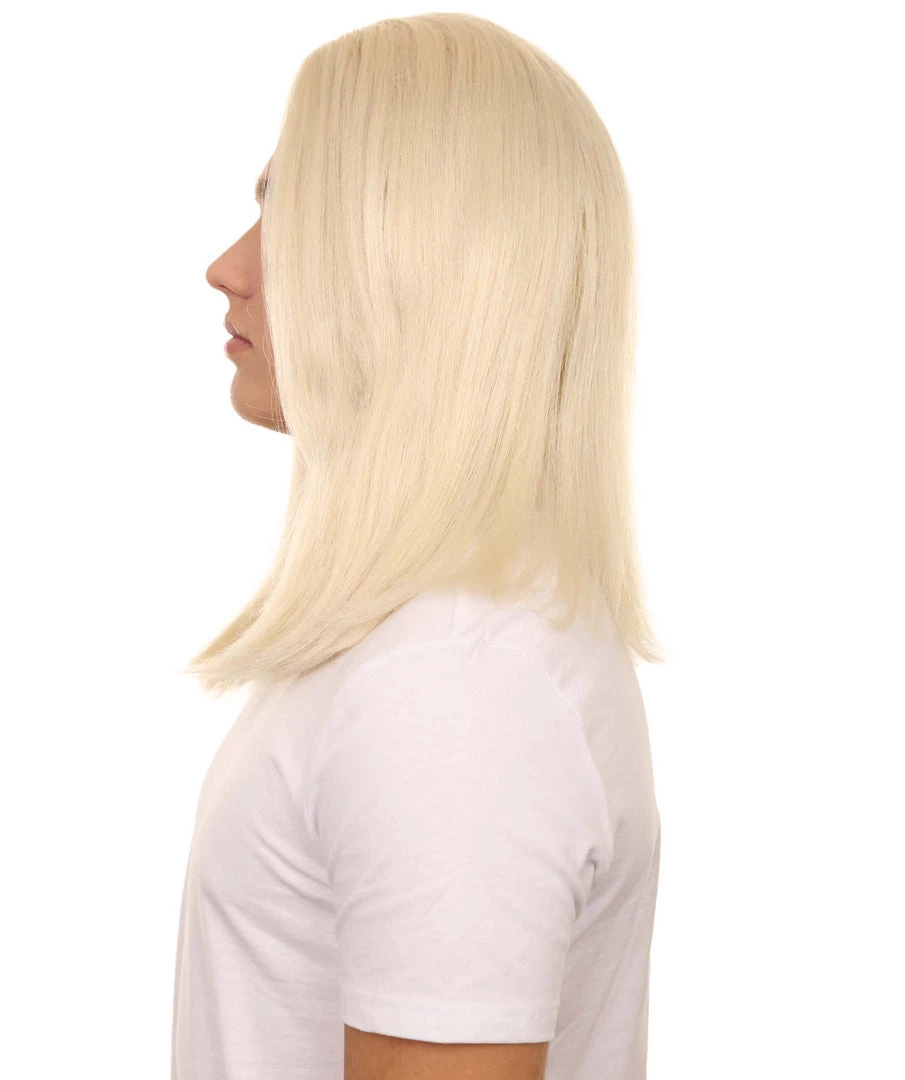 HPO Petty Dark Wizard Dad | Slick Side Parted White Hair With Fake Forehead | Premium Halloween Wig