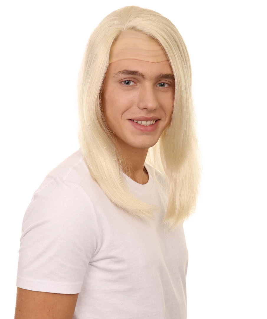 HPO Petty Dark Wizard Dad | Slick Side Parted White Hair With Fake Forehead | Premium Halloween Wig