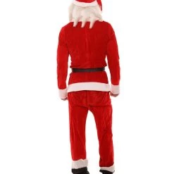 HPO Adult Men's Classic Santa Claus Suit Costume | Red Christmas Costume