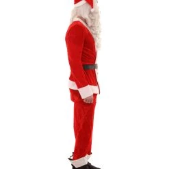 HPO Adult Men's Classic Santa Claus Suit Costume | Red Christmas Costume