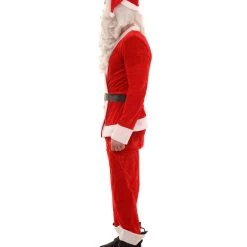 HPO Adult Men's Classic Santa Claus Suit Costume | Red Christmas Costume