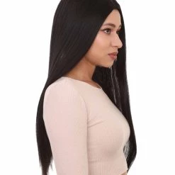 HPO Womens Witch Wigs | Black Long Horror Halloween Wigs | Premium Breathable Capless Cap Men's