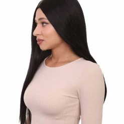 HPO Womens Witch Wigs | Black Long Horror Halloween Wigs | Premium Breathable Capless Cap Men's