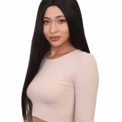 HPO Womens Witch Wigs | Black Long Horror Halloween Wigs | Premium Breathable Capless Cap Men's