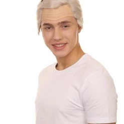Adult Men's 8" Inch Short Length Halloween Cosplay Vice President Mike Pence With Fly Bald Cap White Wig, Synthetic Soft Fiber Hair, Perfect For Your Next Festival And Group Anime Party! | HPO
