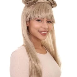 HPO Women's Asian Princess Wig | Blonde Cosplay Wigs | Premium Breathable Capless Cap
