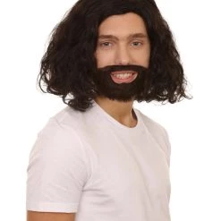 Adult Men's Medium Length Curly Halloween Cosplay Party Sophisticated Scholar Gentleman Knight Costume Wig, Synthetic Fiber Soft Hair, | HPO