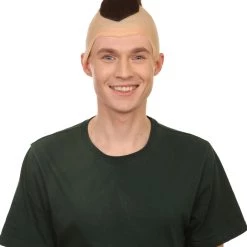 Adult Men's 8.5" Inch Short Length Animated Halloween Cosplay Water Tribe Warrior Bald Cap Brown Wig, Synthetic Soft Fiber Hair, Perfect For Your Next Festival And Group Anime Party! | HPO