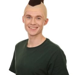 Adult Men's 8.5" Inch Short Length Animated Halloween Cosplay Water Tribe Warrior Bald Cap Brown Wig, Synthetic Soft Fiber Hair, Perfect For Your Next Festival And Group Anime Party! | HPO