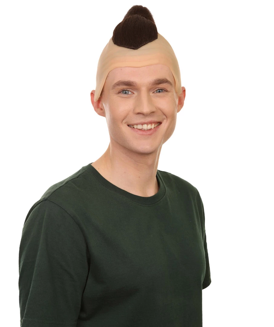 Adult Men's 8.5" Inch Short Length Animated Halloween Cosplay Water Tribe Warrior Bald Cap Brown Wig, Synthetic Soft Fiber Hair, Perfect For Your Next Festival And Group Anime Party! | HPO