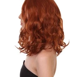 HPO Wavy Auburn Womens Wig | Sexy Cosplay Party Halloween Wig | Premium Breathable Capless Cap
