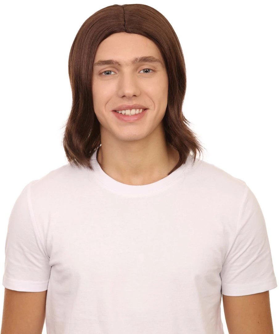 Adult Men's 12.5" Inch Medium Length Halloween Cosplay Robotic Rockerboy Costume Wig, Synthetic Soft Fiber Hair, Perfect For Your Next Festival And Group Anime Party! | HPO