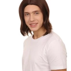 Adult Men's 12.5" Inch Medium Length Halloween Cosplay Robotic Rockerboy Costume Wig, Synthetic Soft Fiber Hair, Perfect For Your Next Festival And Group Anime Party! | HPO