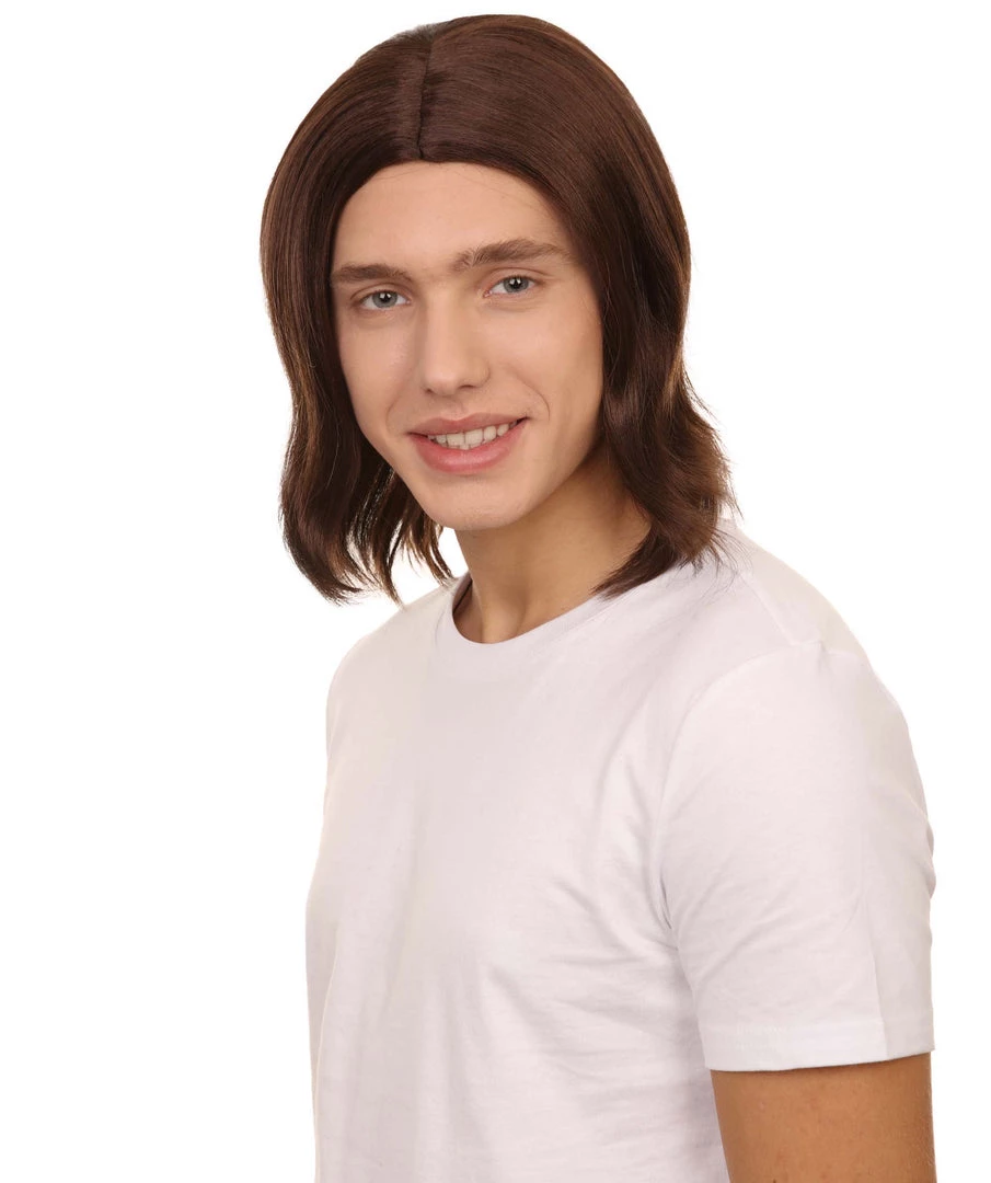 Adult Men's 12.5" Inch Medium Length Halloween Cosplay Robotic Rockerboy Costume Wig, Synthetic Soft Fiber Hair, Perfect For Your Next Festival And Group Anime Party! | HPO