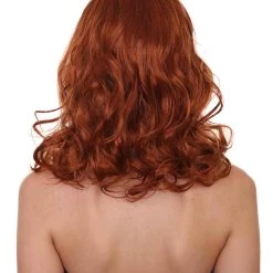 HPO Wavy Auburn Womens Wig | Sexy Cosplay Party Halloween Wig | Premium Breathable Capless Cap