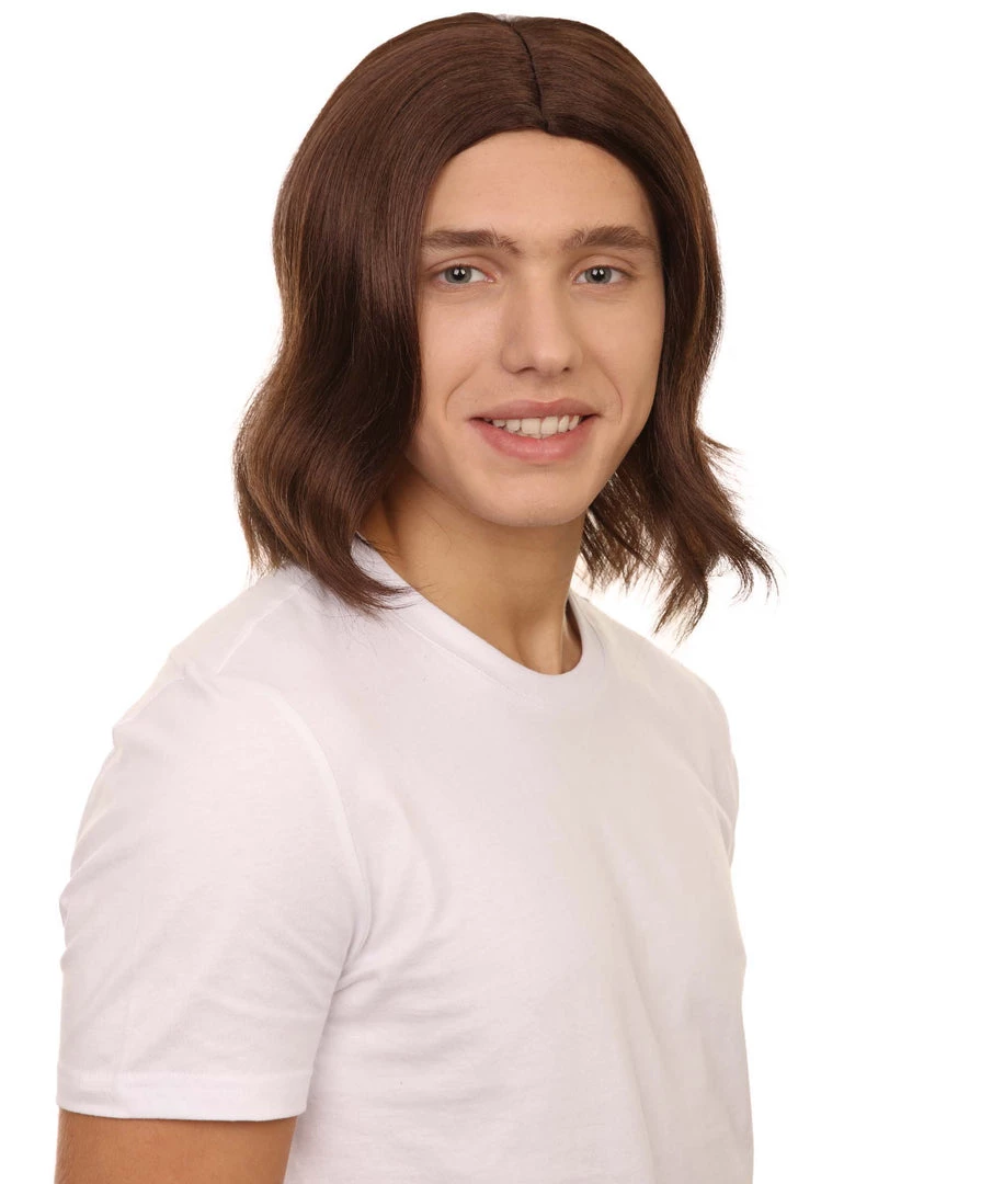 Adult Men's 12.5" Inch Medium Length Halloween Cosplay Robotic Rockerboy Costume Wig, Synthetic Soft Fiber Hair, Perfect For Your Next Festival And Group Anime Party! | HPO