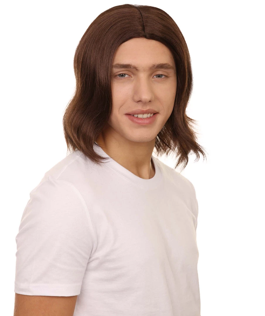 Adult Men's 12.5" Inch Medium Length Halloween Cosplay Robotic Rockerboy Costume Wig, Synthetic Soft Fiber Hair, Perfect For Your Next Festival And Group Anime Party! | HPO
