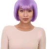 HPO Womens Purple Witch Bob Wig | Party Ready Fancy Cosplay Halloween Wig | Premium Breathable Capless Cap Men's
