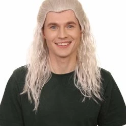 HPO Warlock Wig | Slicked Back White Witch Hunter | Premium Halloween Wig
