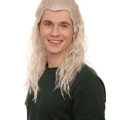 HPO Warlock Wig | Slicked Back White Witch Hunter | Premium Halloween Wig