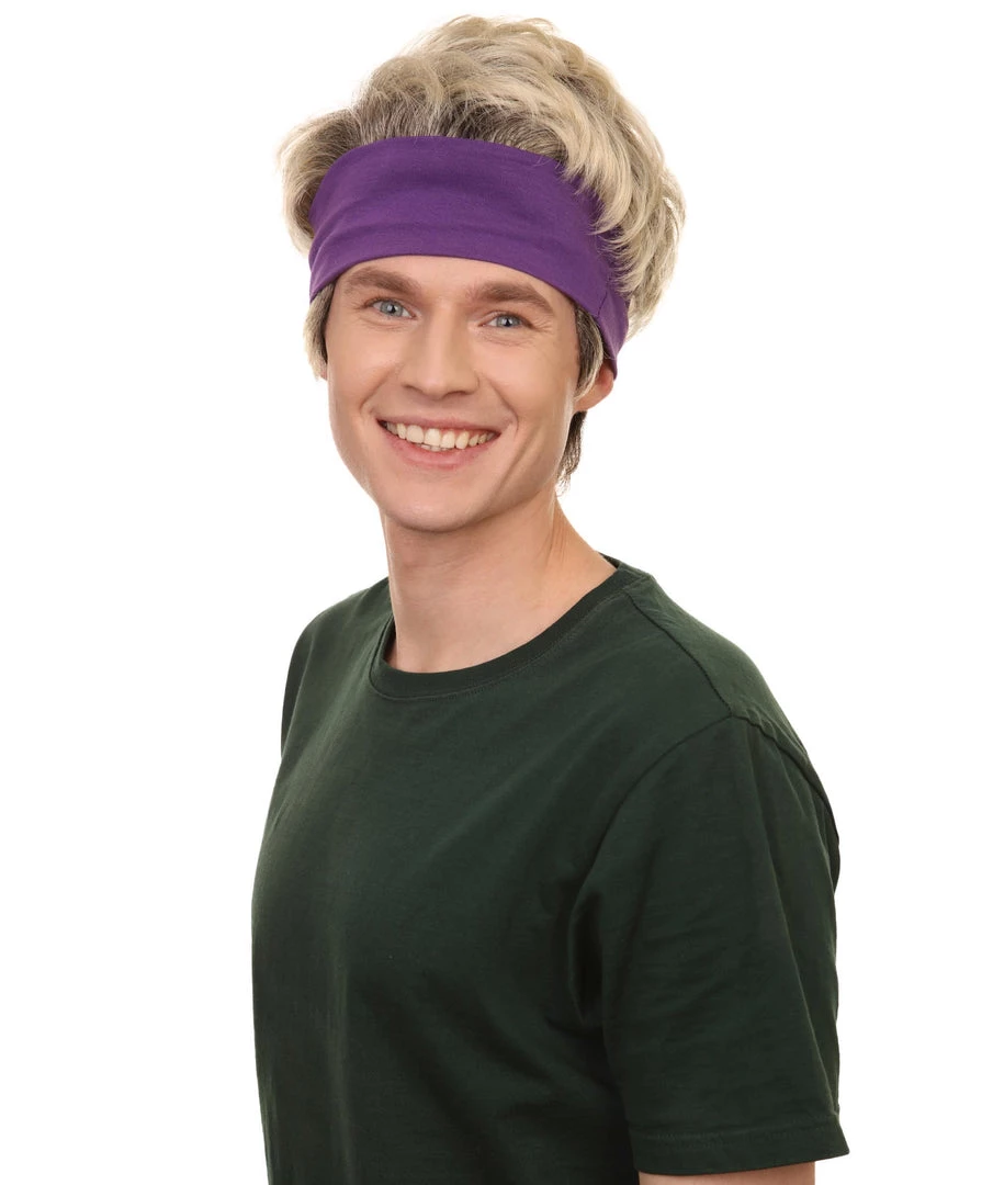 Adult Men's 11" Inch Medium Length Halloween Kung Fu Cobra Hero Wig With Headband, Synthetic Soft Fiber Hair, Perfect For Your Next Convention And Group Anime Party! | HPO