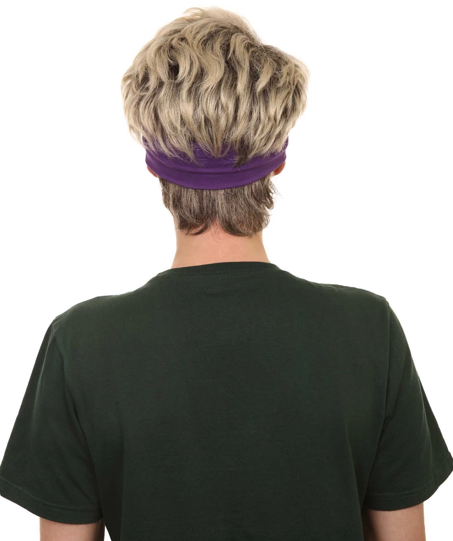 Adult Men's 11" Inch Medium Length Halloween Kung Fu Cobra Hero Wig With Headband, Synthetic Soft Fiber Hair, Perfect For Your Next Convention And Group Anime Party! | HPO