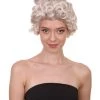 HPO Women's Mrs Claus Womens Wig | TV/Movie Short Blonde Fancy Cosplay Halloween Wig | Premium Breathable Capless Cap