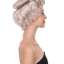HPO Women's Mrs Claus Womens Wig | TV/Movie Short Blonde Fancy Cosplay Halloween Wig | Premium Breathable Capless Cap