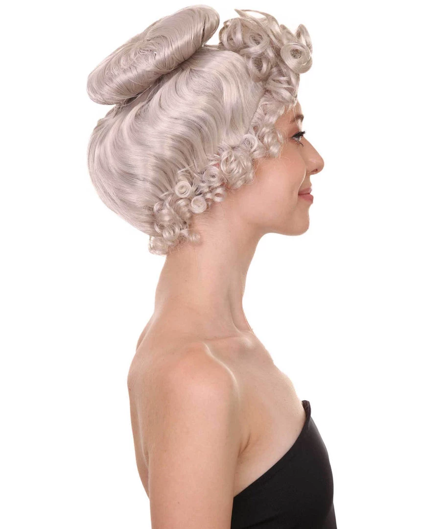 HPO Women's Mrs Claus Womens Wig | TV/Movie Short Blonde Fancy Cosplay Halloween Wig | Premium Breathable Capless Cap