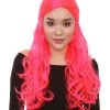 HPO Women Long Curly Deep Pink Wig | Premium Breathable Capless Cap