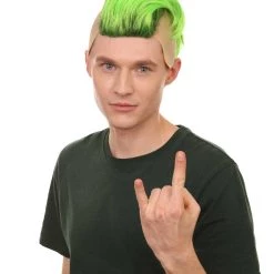 Adult Women's 10" Inch Short Length Halloween Punk Rock Bald Cap Wig, Synthetic Soft Fiber Hair, Perfect For Your Next Convention And Group Anime Party! | HPO