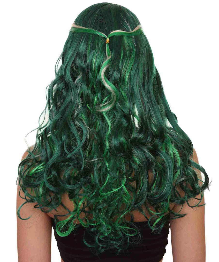 HPO Zombie Womens Wig | Green Sexy Cosplay Party Halloween Wig | Premium Breathable Capless Cap