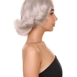 HPO Women's 20s Glitz And Glamour Wig | Grey Halloween Wig | Premium Breathable Capless Cap