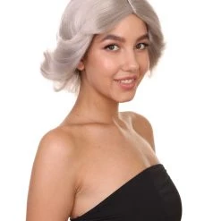 HPO Women's 20s Glitz And Glamour Wig | Grey Halloween Wig | Premium Breathable Capless Cap