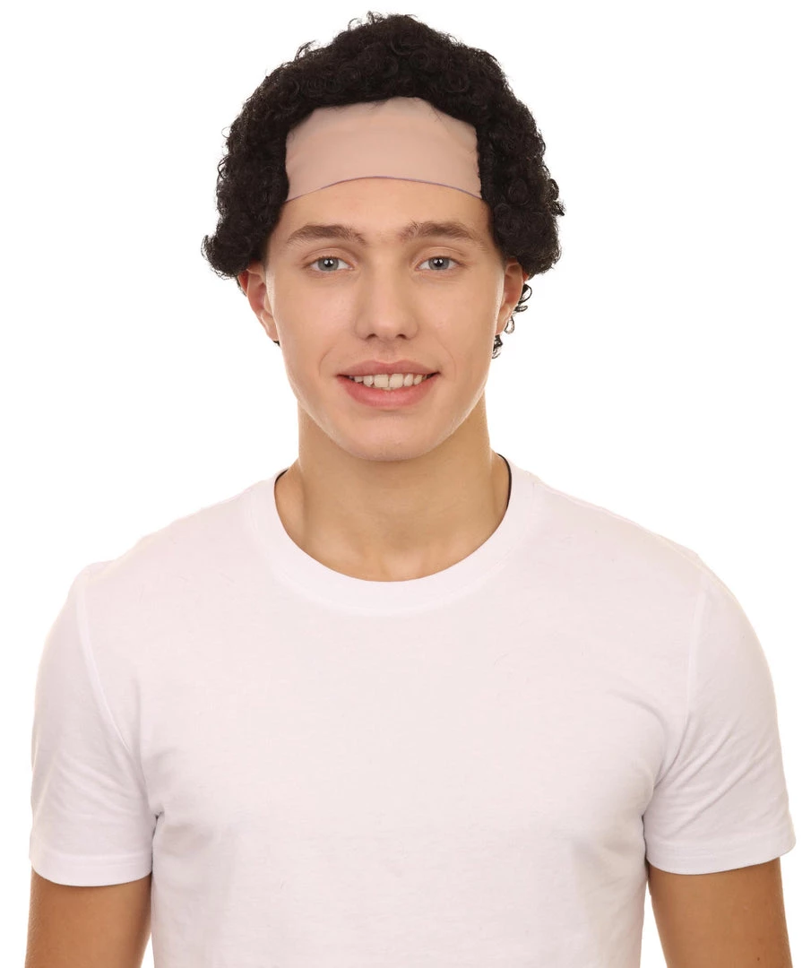 HPO Curly Bald Mens Wig | Cosplay Halloween Wig | Premium Breathable Capless Cap Men's