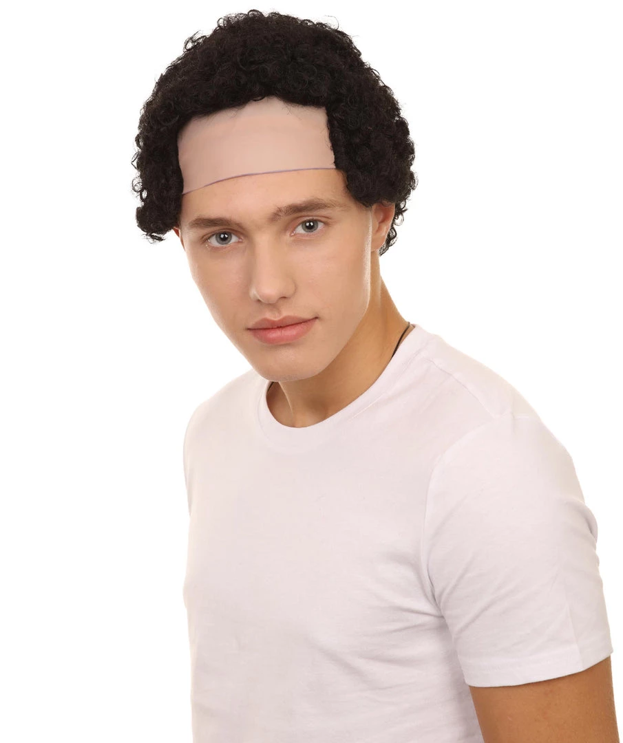 HPO Curly Bald Mens Wig | Cosplay Halloween Wig | Premium Breathable Capless Cap Men's