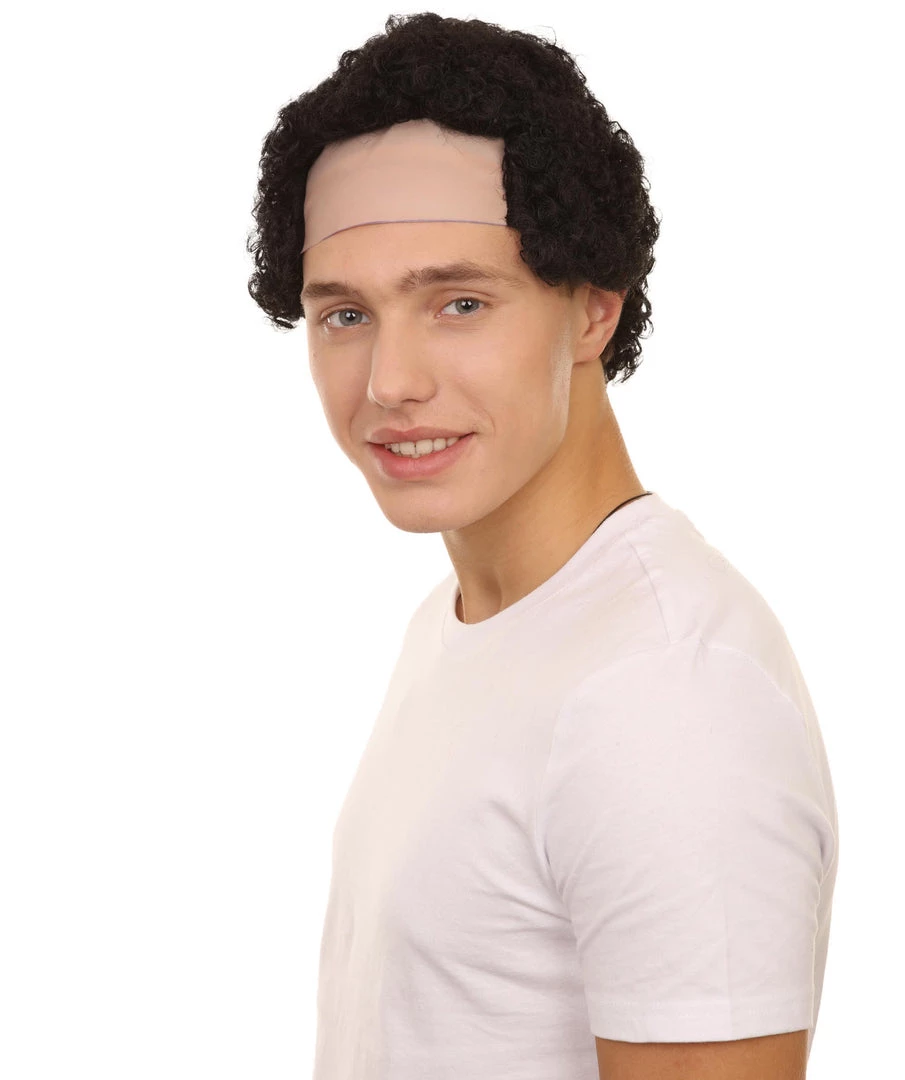 HPO Curly Bald Mens Wig | Cosplay Halloween Wig | Premium Breathable Capless Cap Men's