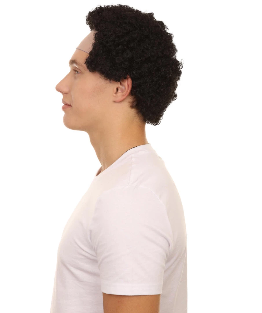HPO Curly Bald Mens Wig | Cosplay Halloween Wig | Premium Breathable Capless Cap Men's