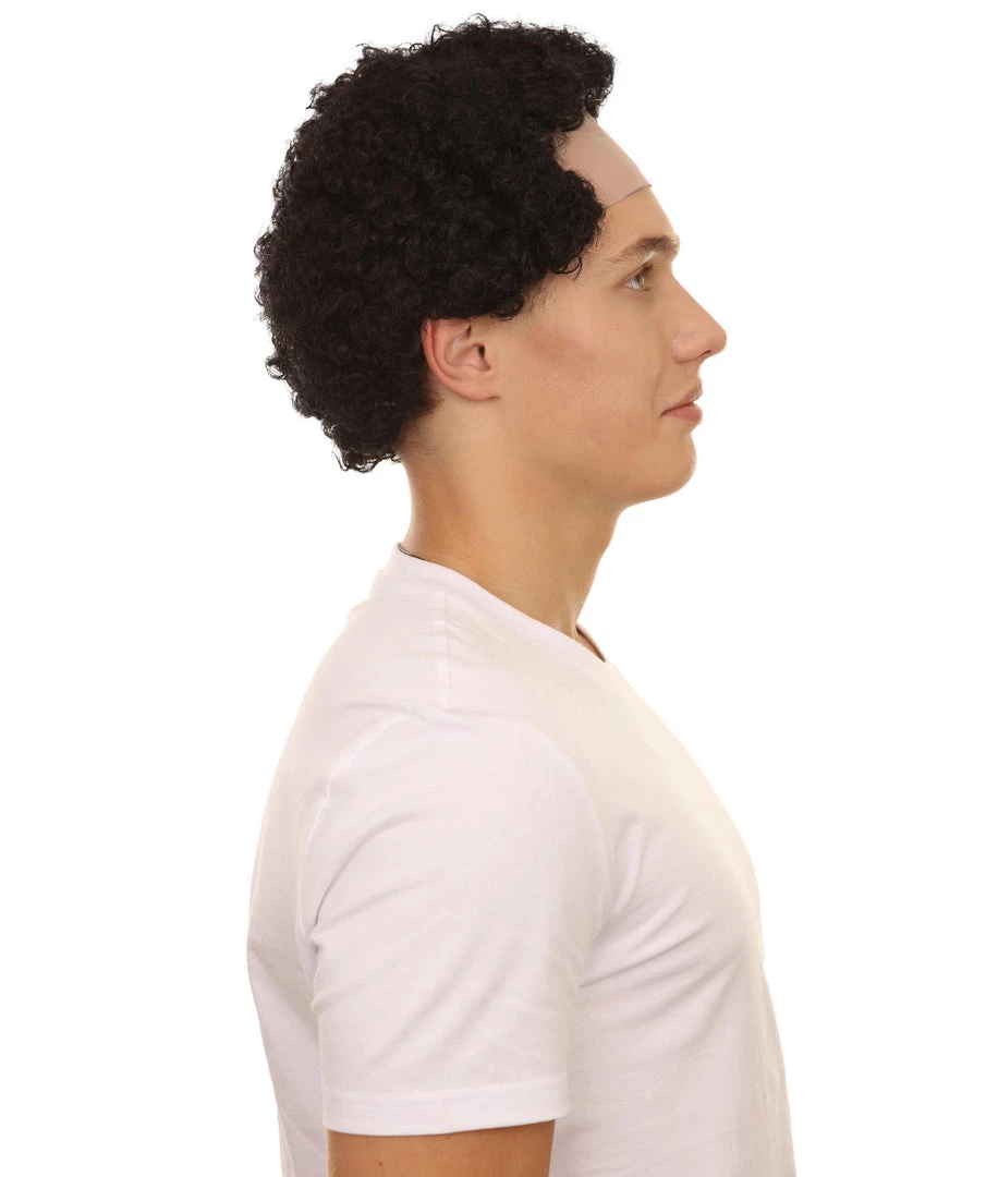 HPO Curly Bald Mens Wig | Cosplay Halloween Wig | Premium Breathable Capless Cap Men's
