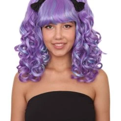 HPO Lolita Long Wavy Ponytails Womens Cosplay Wig | Fancy Party Event Ready Halloween Wig | Premium Breathable Capless Cap Women's