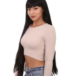 HPO Women Extra Long Straight Cosplay Brown Wig | Premium Breathable Capless Cap