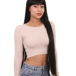 HPO Women Extra Long Straight Cosplay Brown Wig | Premium Breathable Capless Cap