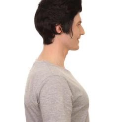 HPO Vampire Mens Wig | Black Celebrity Cosplay Halloween Wig | Premium Breathable Capless Cap